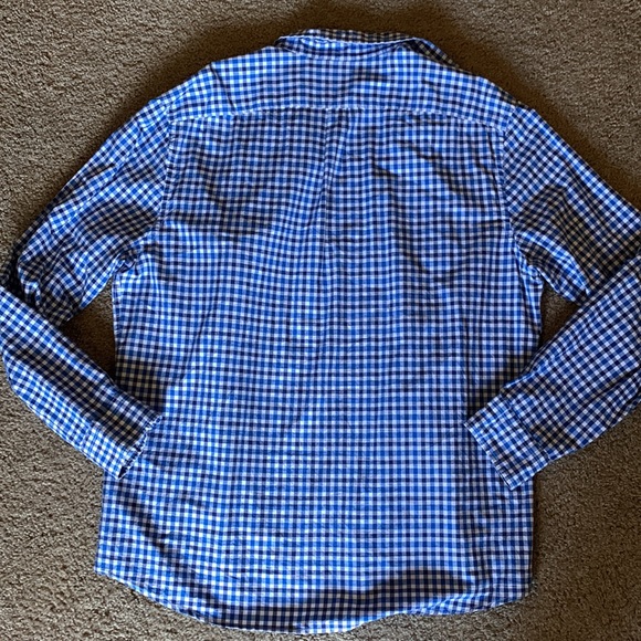 Gap blue plaid long sleeve button up shirt - Picture 3 of 3